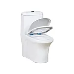 One piece ceramic Sanitary ware Siphonic S trap 300mm soft closing High pressure flush mechanism