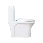 One piece ceramic Sanitary ware Siphonic S trap 300mm soft closing High pressure flush mechanism