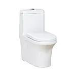 One piece ceramic Sanitary ware Siphonic S trap 300mm soft closing High pressure flush mechanism