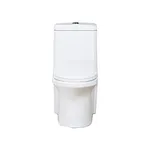 One piece ceramic Sanitary ware Siphonic S trap 300mm soft closing High pressure flush mechanism